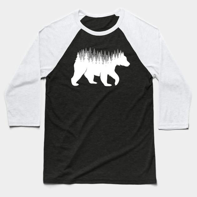 Grizzly bear forest Baseball T-Shirt by Brutusals.Design